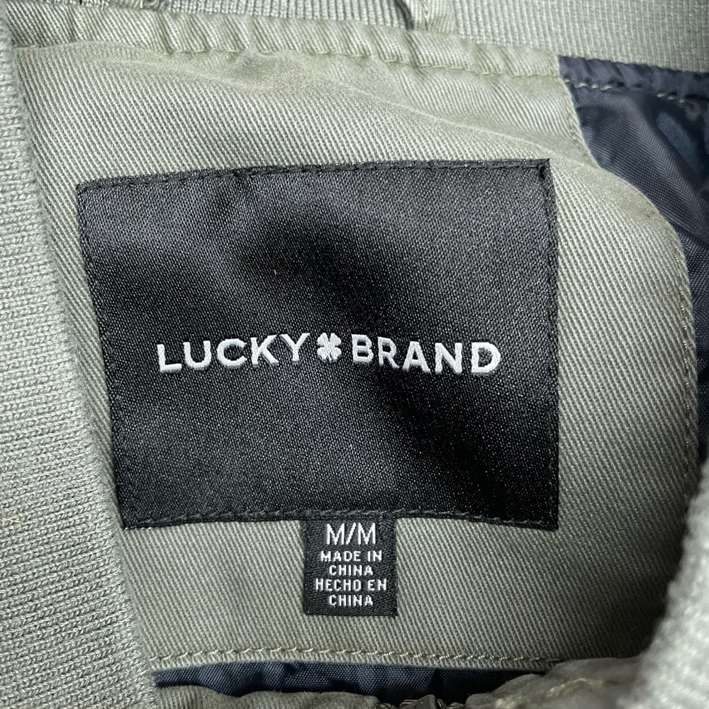 Lucky Brand Men’s Green Bomber Jacket Size: Medium - Picture 3 of 11